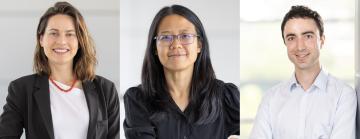 Photos of DOE Early Career Research Program awardees: Julia Gonski, W.L. Kimmy Wu and David Cesar
