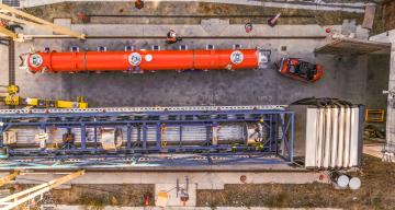 Aerial of cryomodule delivery