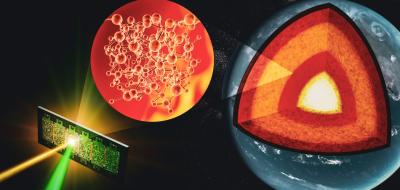 atomic arrangements of liquid silicates at the extreme conditions found in the core-mantle boundary.